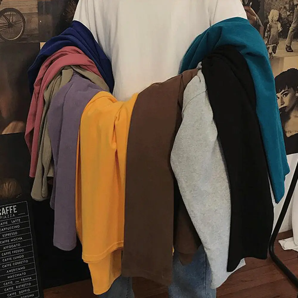 Men's Long Sleeve Black T-Shirt Solid Color - Image 12