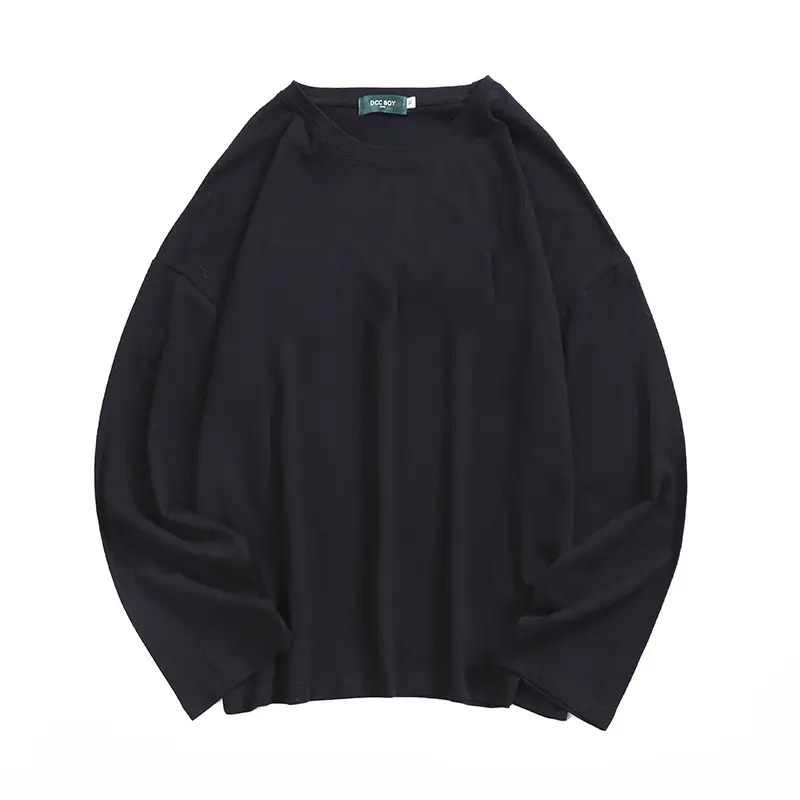 Men's Long Sleeve Black T-Shirt Solid Color - Image 15
