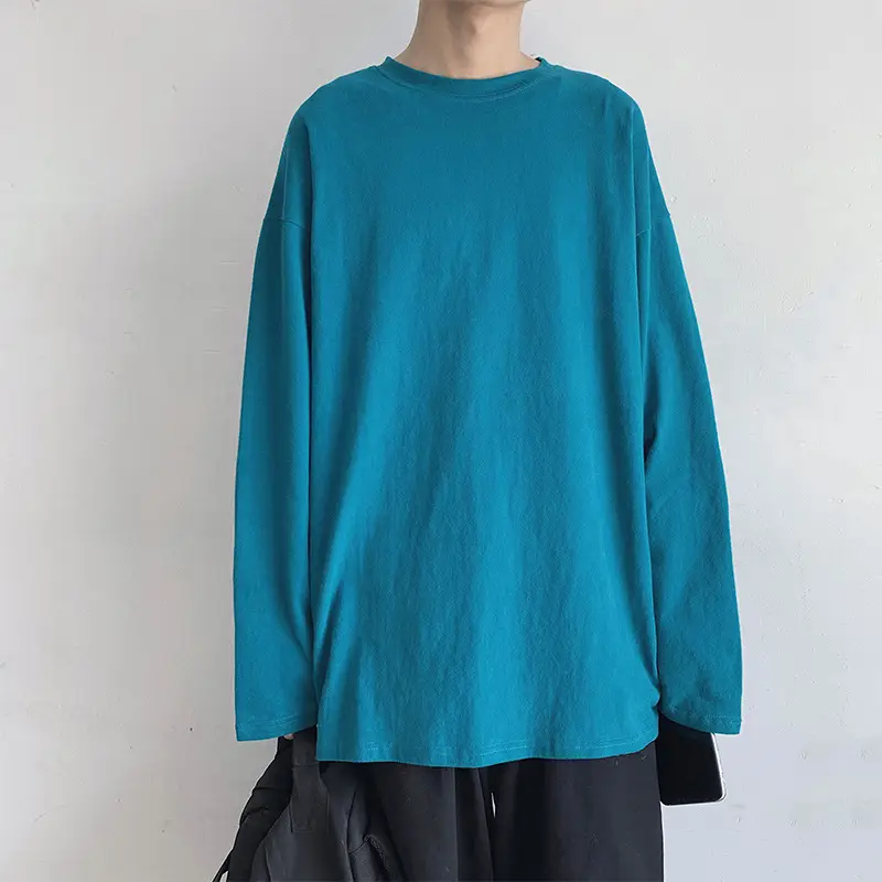 Men's Long Sleeve Black T-Shirt Solid Color - Image 10