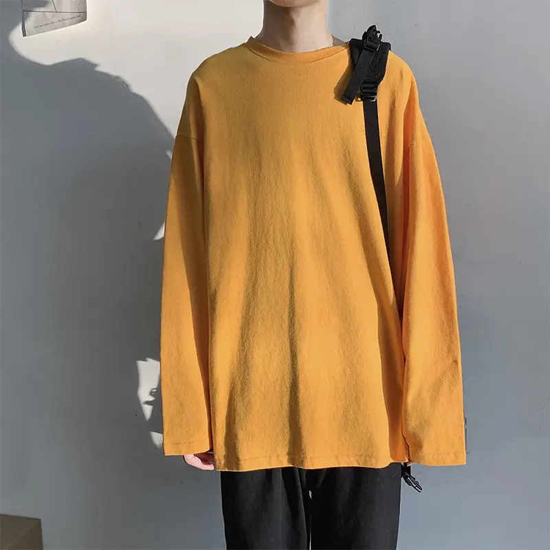 Men's Long Sleeve Black T-Shirt Solid Color - Image 5