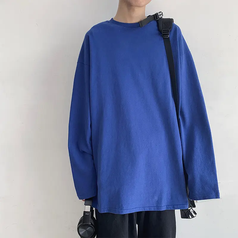 Men's Long Sleeve Black T-Shirt Solid Color - Image 6