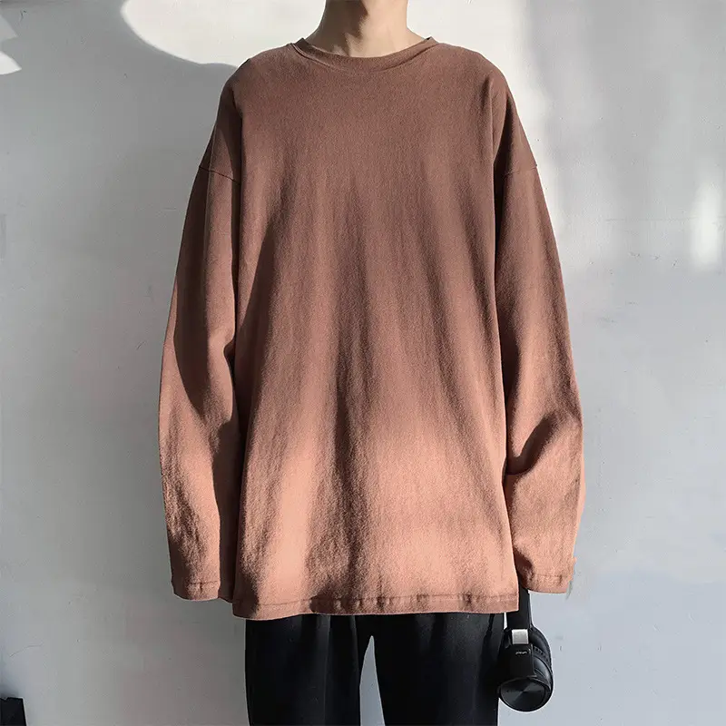 Men's Long Sleeve Black T-Shirt Solid Color - Image 9