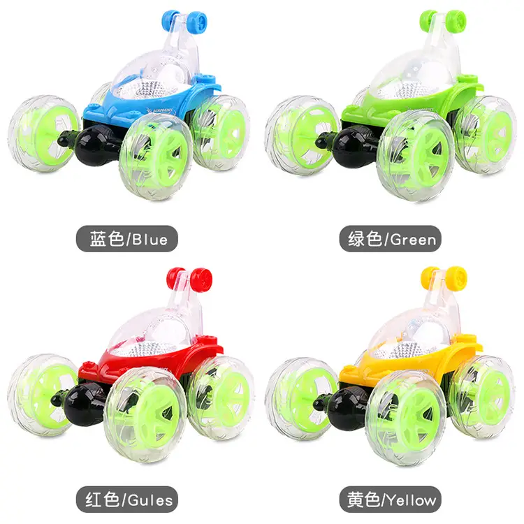 Cross-border charging remote control stunt dump truck large light music 360 degree roll remote control car toys wholesale