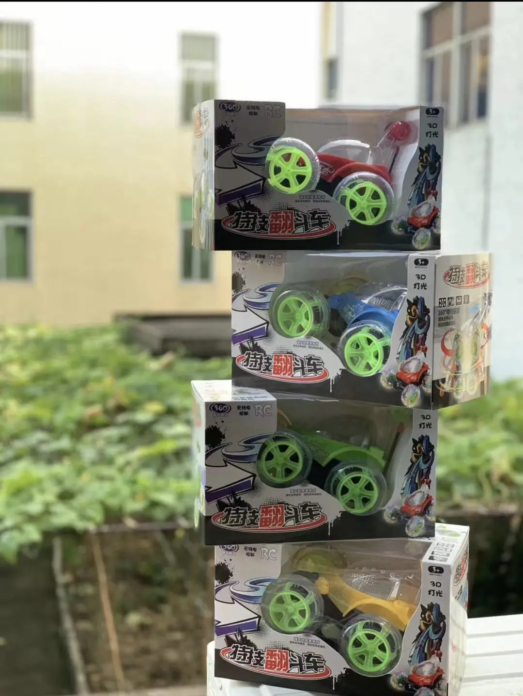 Cross-border charging remote control stunt dump truck large light music 360 degree roll remote control car toys wholesale