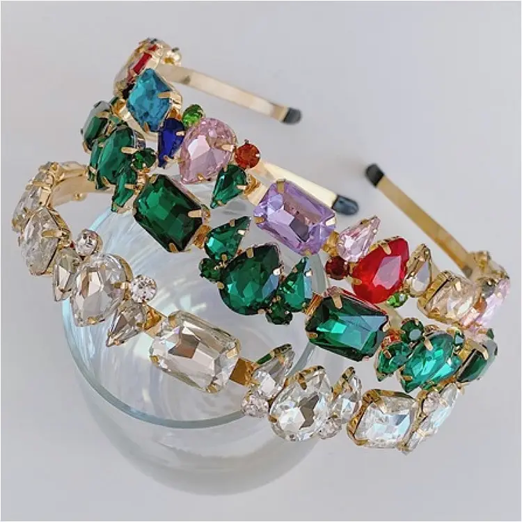 European Baroque Diamond Hairband with Crystal Edge