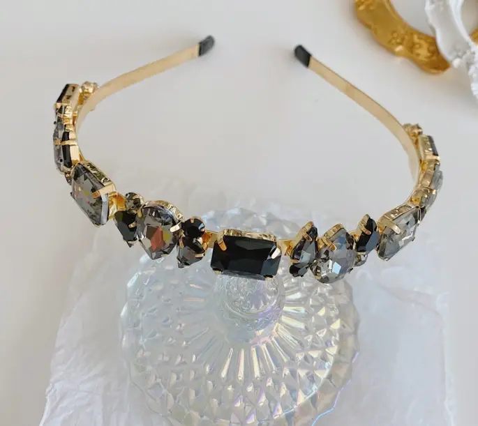 European Baroque Diamond Hairband with Crystal Edge