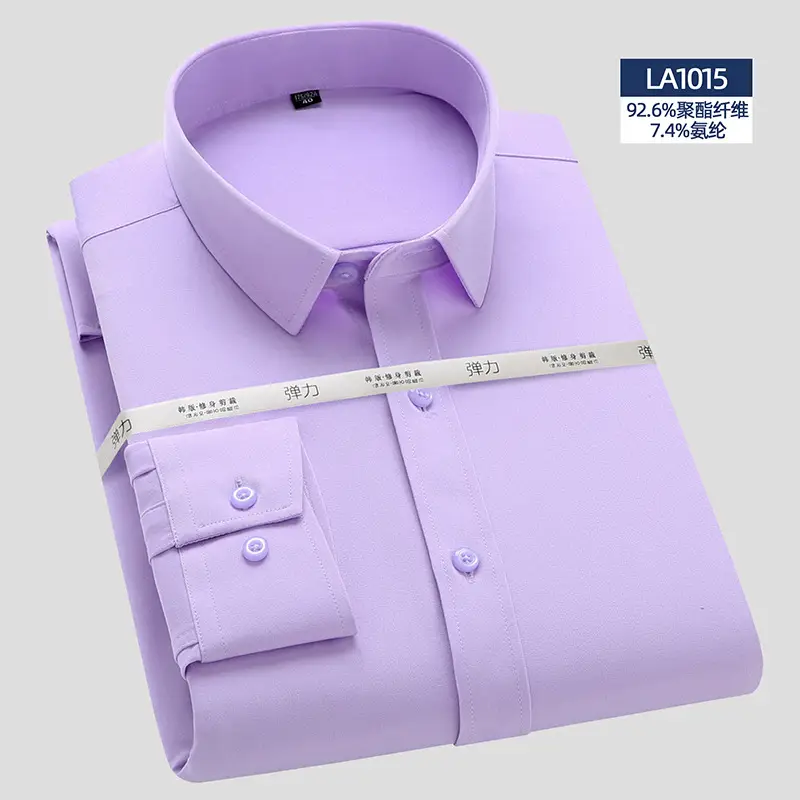 Men's White Tencel Cotton Business Shirt Long Sleeve - Image 10