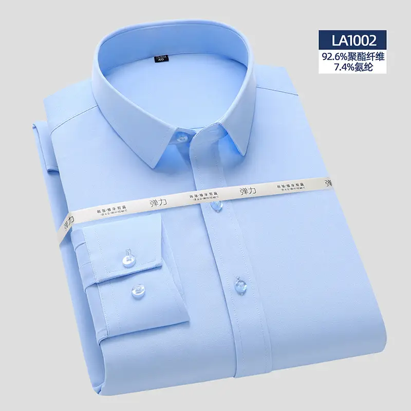 Men's White Tencel Cotton Business Shirt Long Sleeve - Image 2
