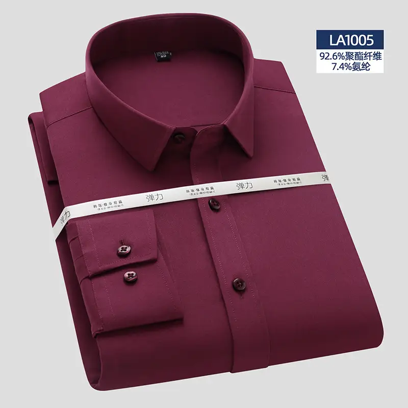 Men's White Tencel Cotton Business Shirt Long Sleeve - Image 4