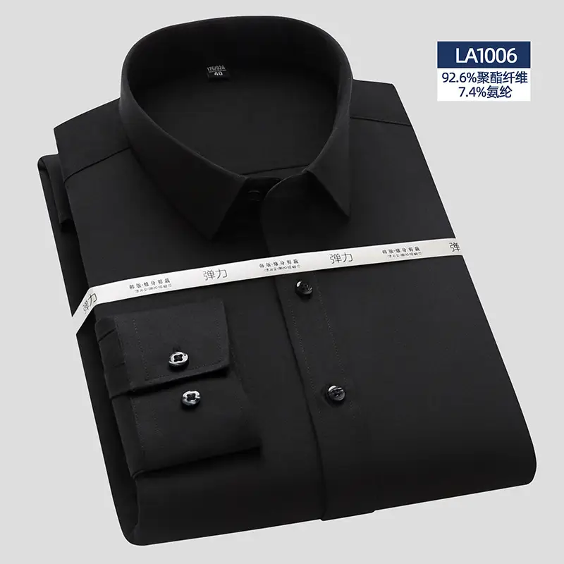 Men's White Tencel Cotton Business Shirt Long Sleeve - Image 5