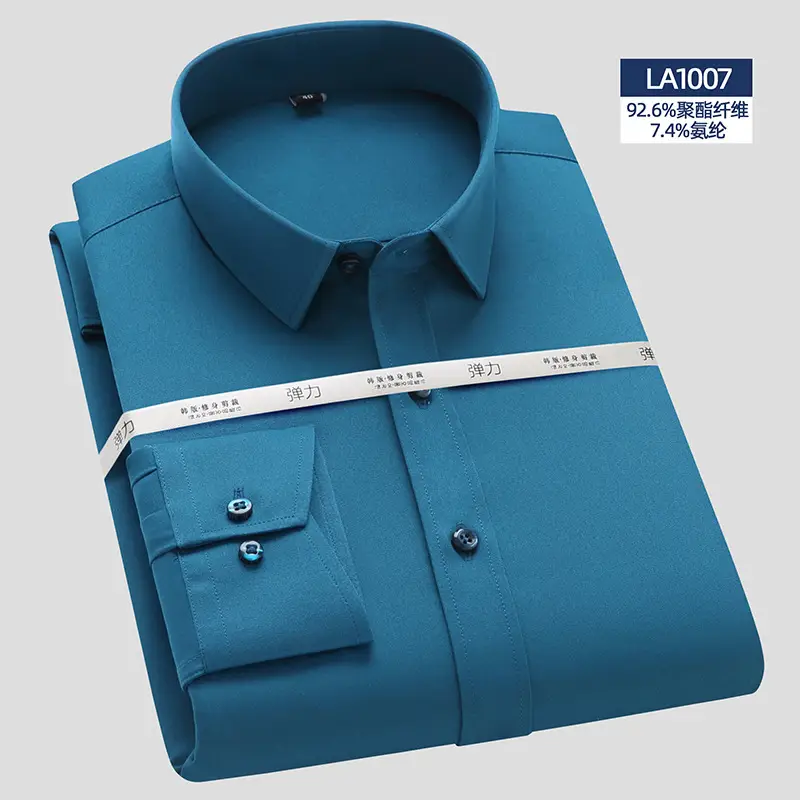 Men's White Tencel Cotton Business Shirt Long Sleeve - Image 6