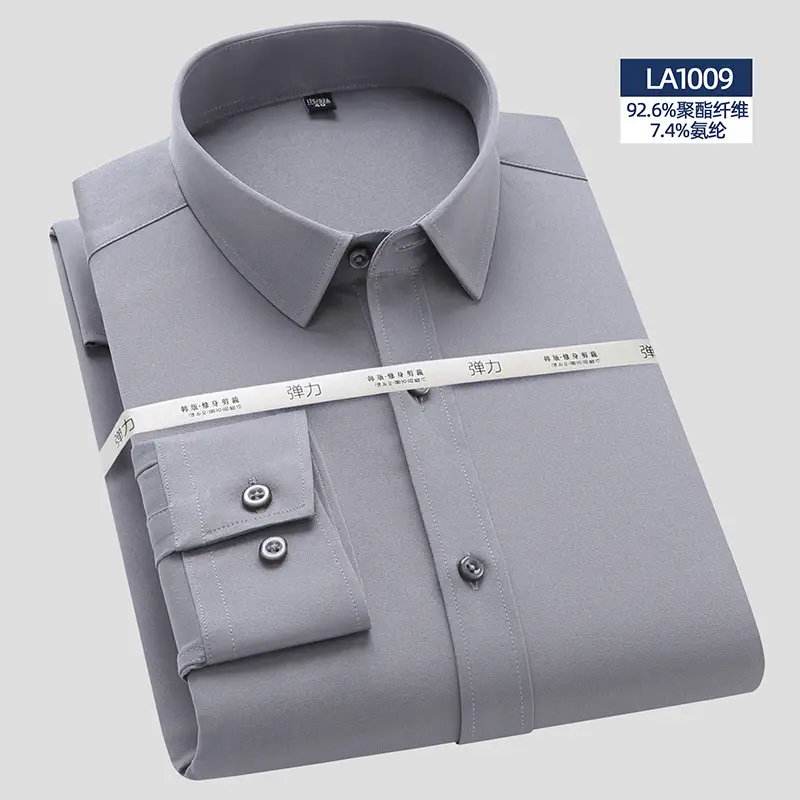 Men's White Tencel Cotton Business Shirt Long Sleeve - Image 7