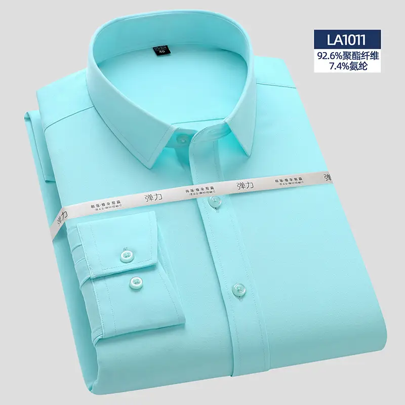 Men's White Tencel Cotton Business Shirt Long Sleeve - Image 8