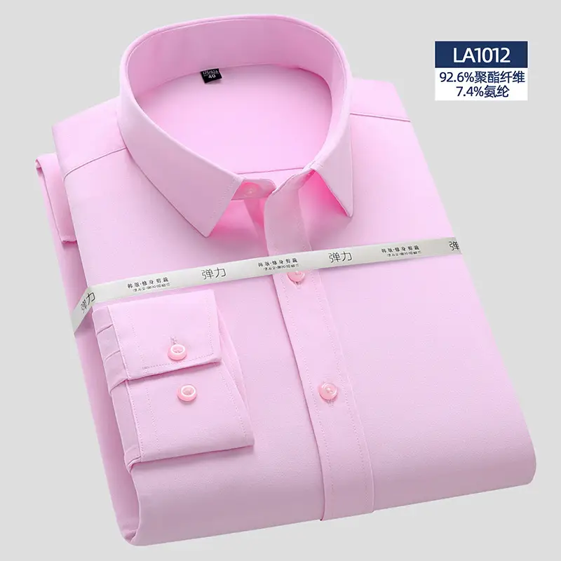 Men's White Tencel Cotton Business Shirt Long Sleeve - Image 9