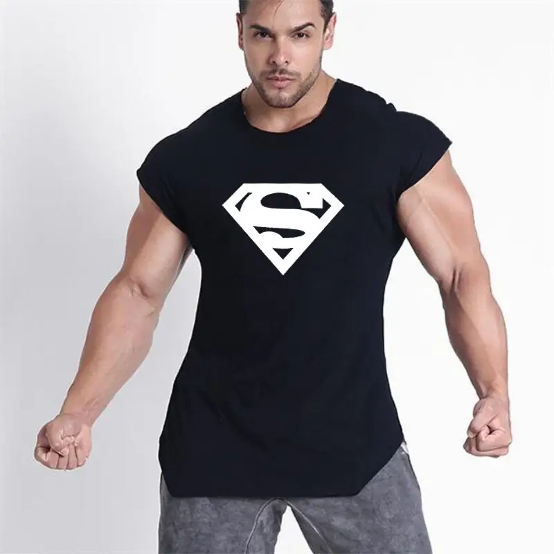 Men's Red Superman Sleeveless Gym T-Shirt
