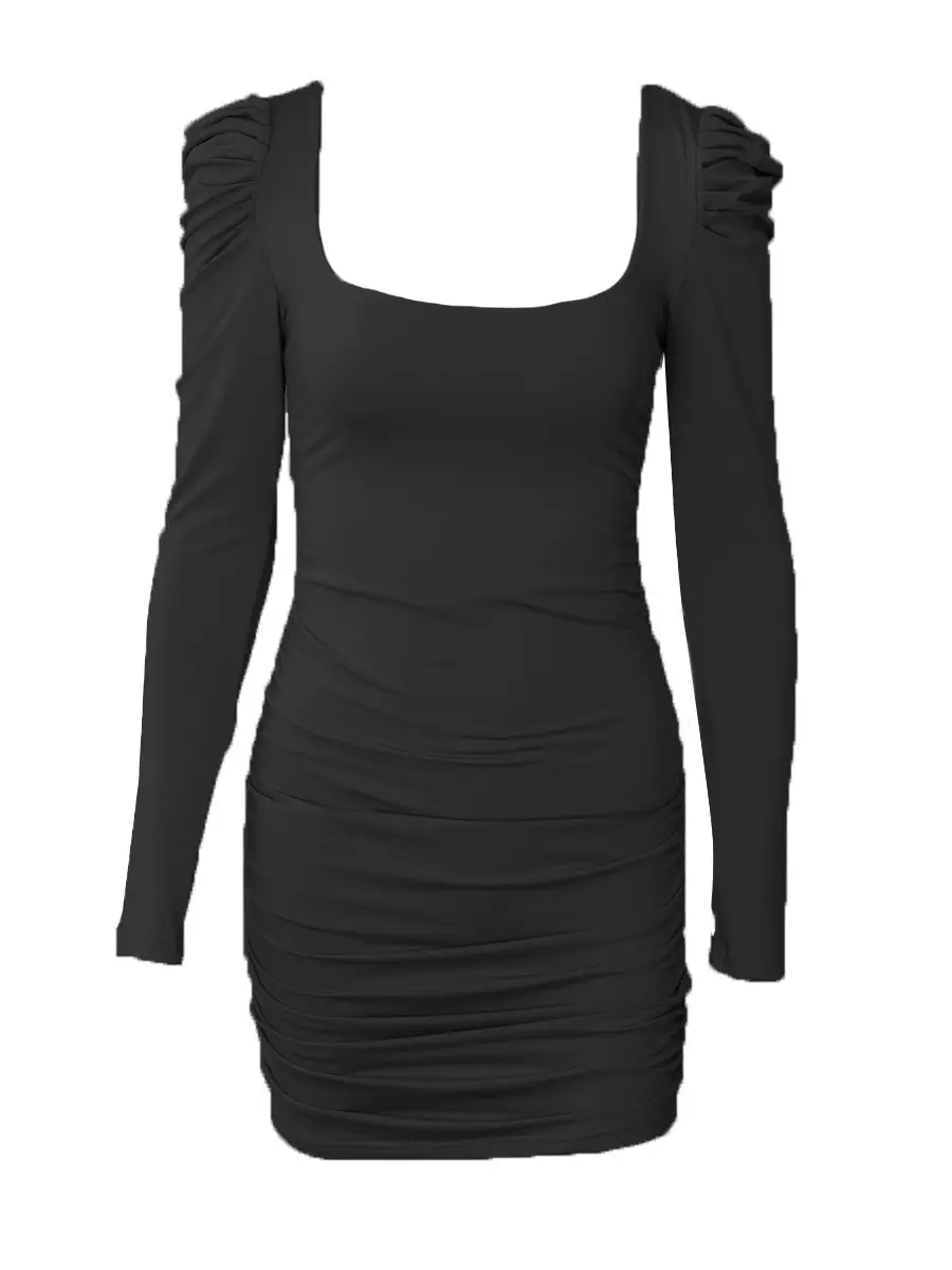 Red Ruched Backless Dress for Women Spring - Image 12