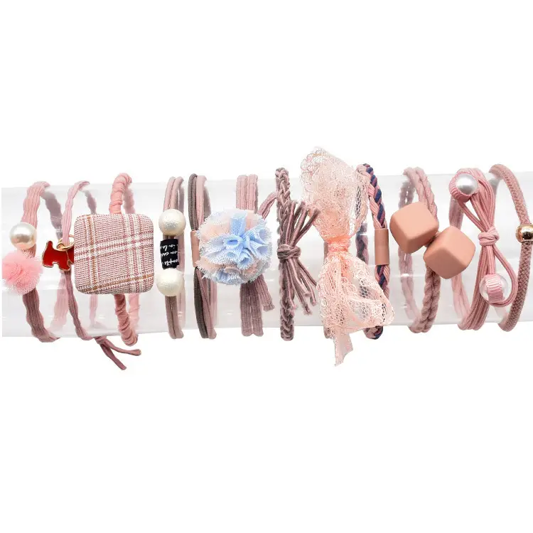 Korean Mori Style Hair Ties with Pearls 12-Piece Set