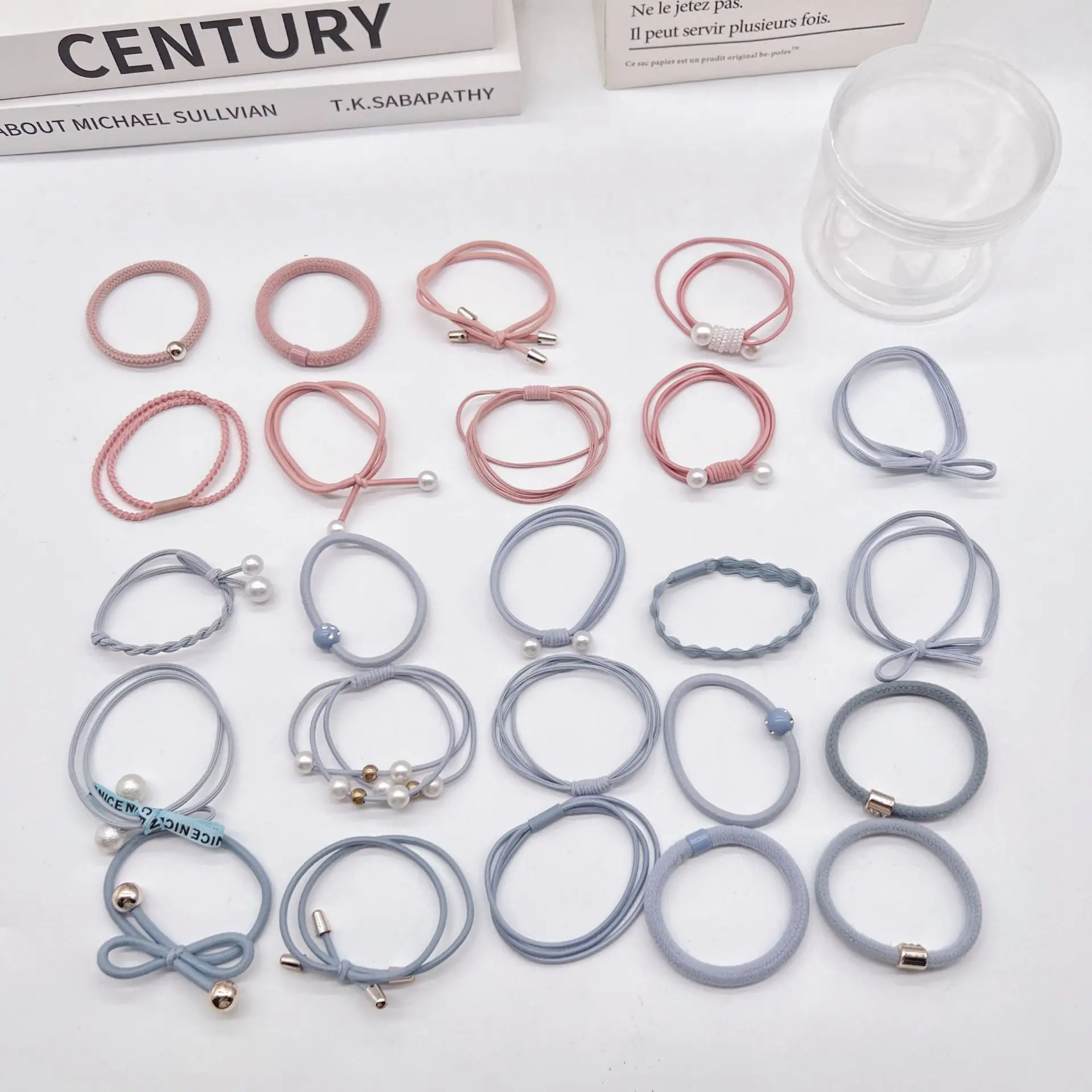 Korean Mori Style Hair Ties with Pearls 12-Piece Set