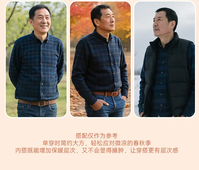 Men Plaid Velvet Shirt Double Sided Warm Winter — feature 16