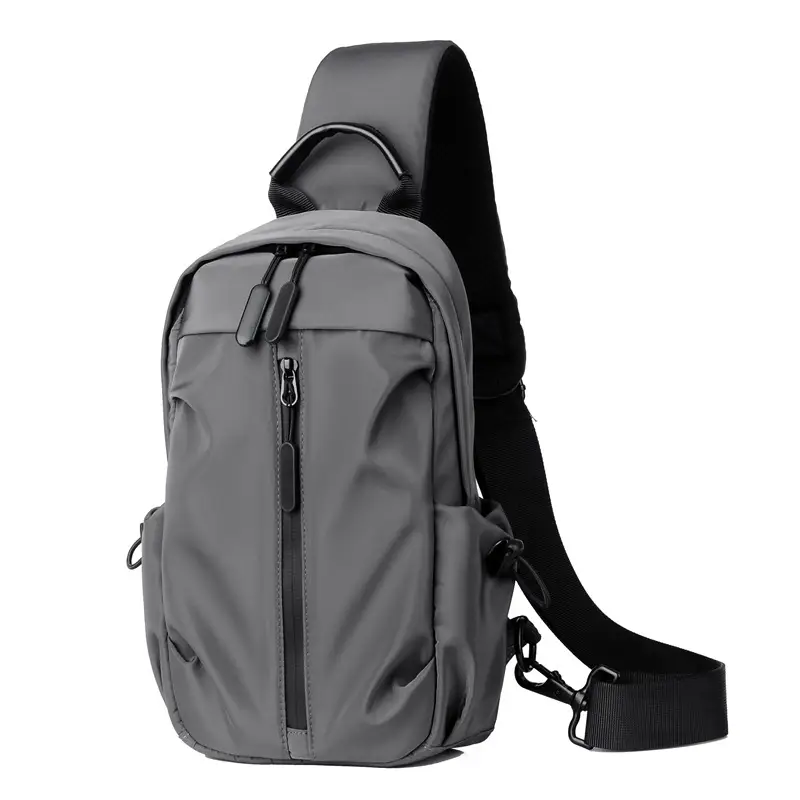 Men's Korean Style Grey Shoulder Crossbody Backpack - Image 2