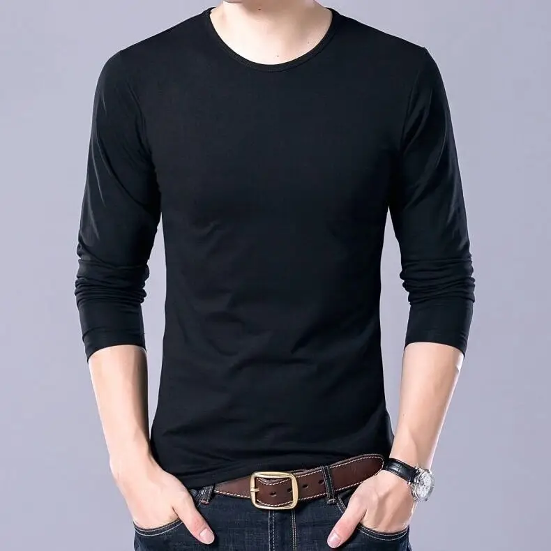 Men White Long Sleeve Slim Fit T-Shirt - Image 6