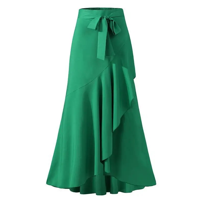 Black High Waist Irregular Lace Hip Fishtail Skirt - Image 8