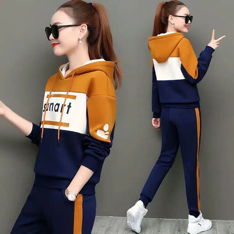Women Korean Style Hooded Sweatshirt Set Green Black 2026 - Image 7
