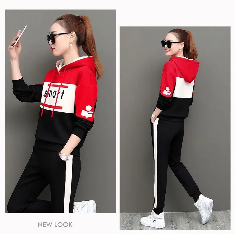 Women Korean Style Hooded Sweatshirt Set Green Black 2026 — feature 17