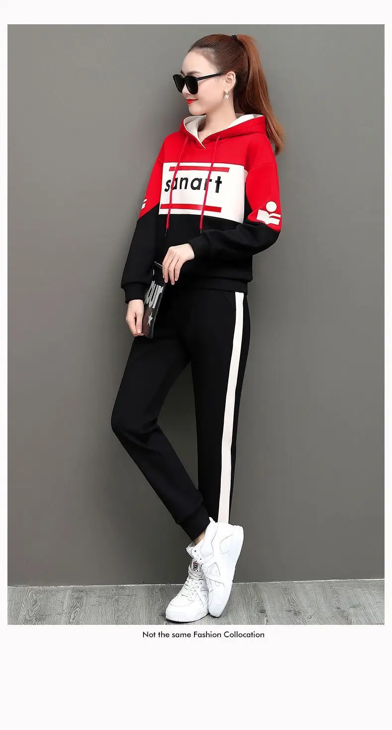 Women Korean Style Hooded Sweatshirt Set Green Black 2026 — feature 18