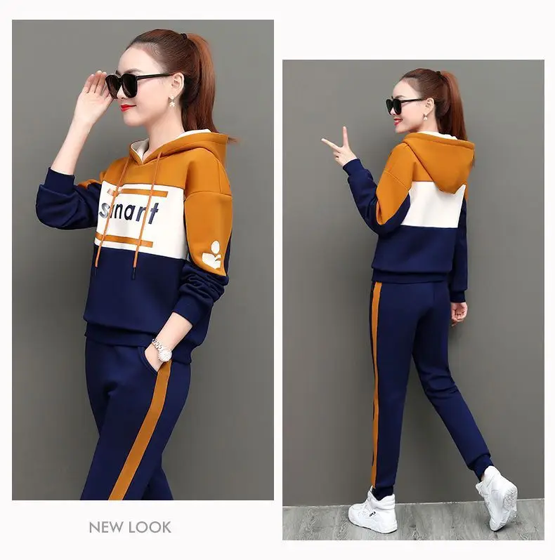 Women Korean Style Hooded Sweatshirt Set Green Black 2026 — feature 9