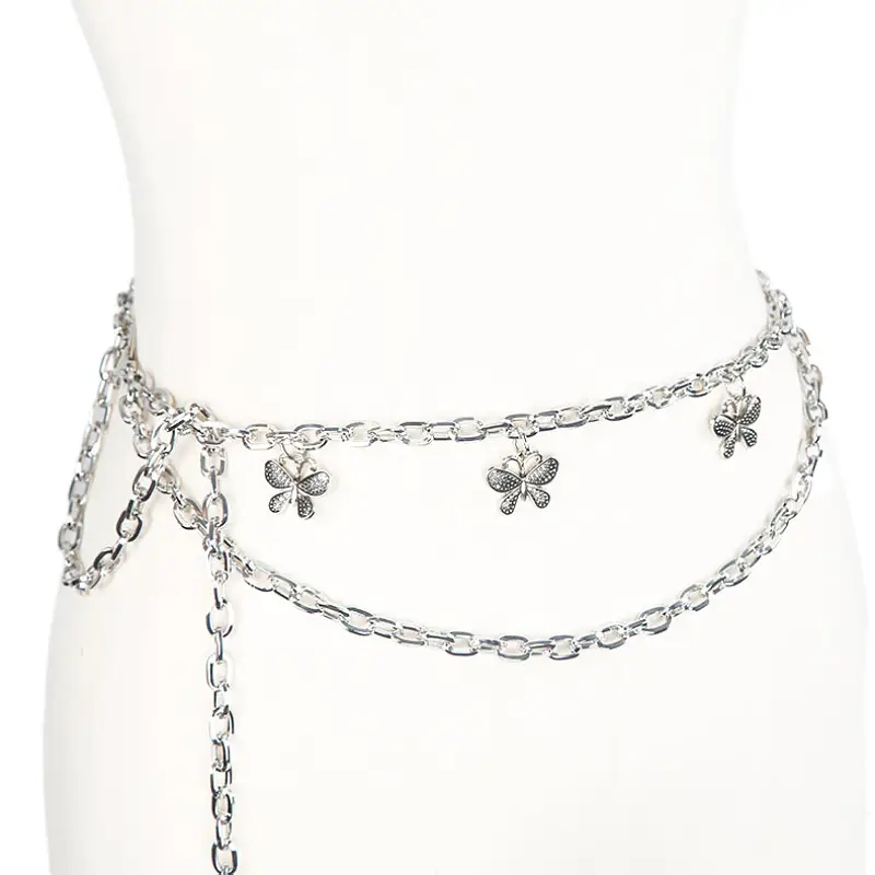 Silver Butterfly Waist Chain Women's Belt - Image 3
