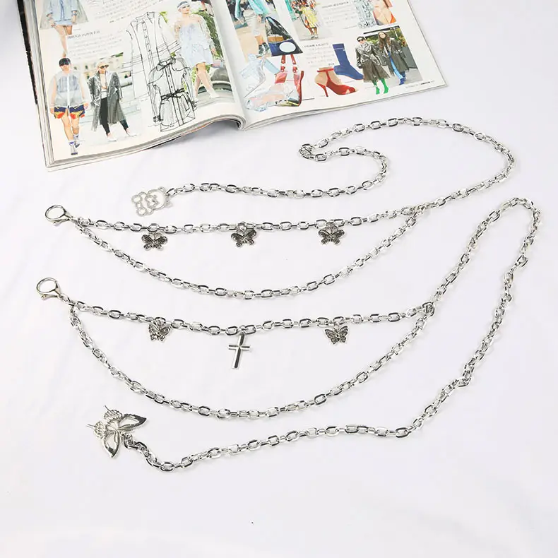 Silver Butterfly Waist Chain Women's Belt - Image 5