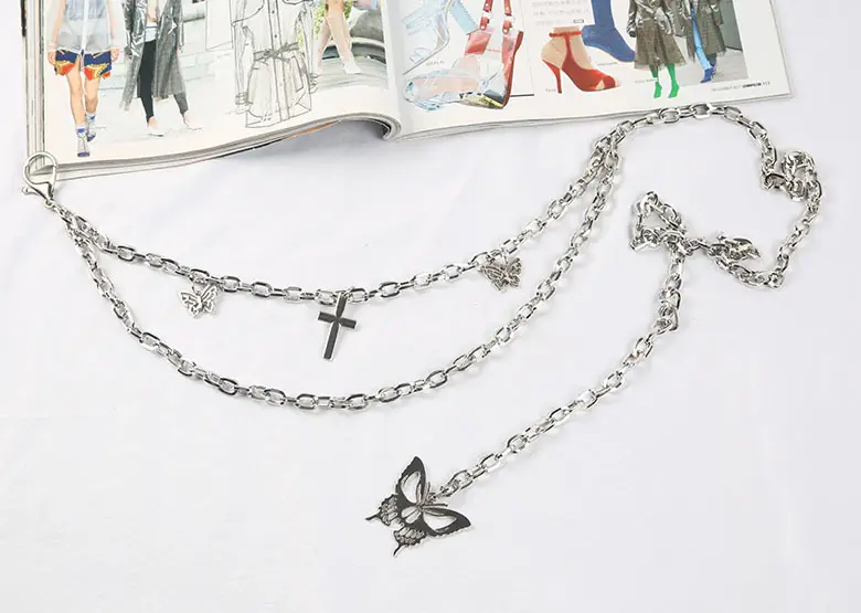 Silver Butterfly Waist Chain Women's Belt
