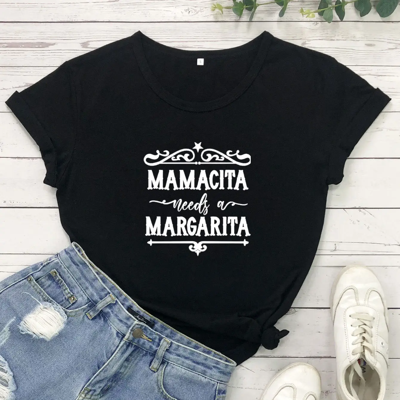 Black T-Shirt Mamacita Needs A Margarita Design