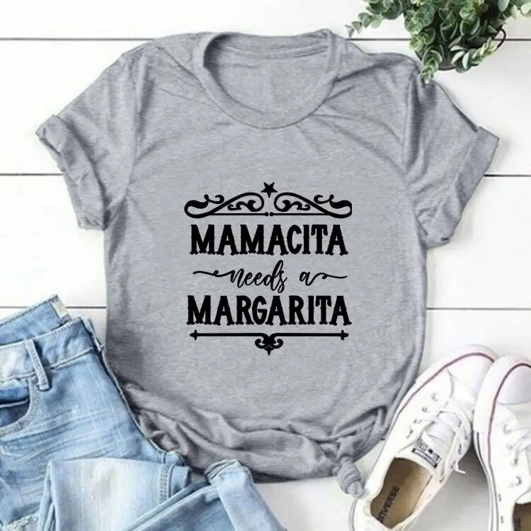 Black T-Shirt Mamacita Needs A Margarita Design
