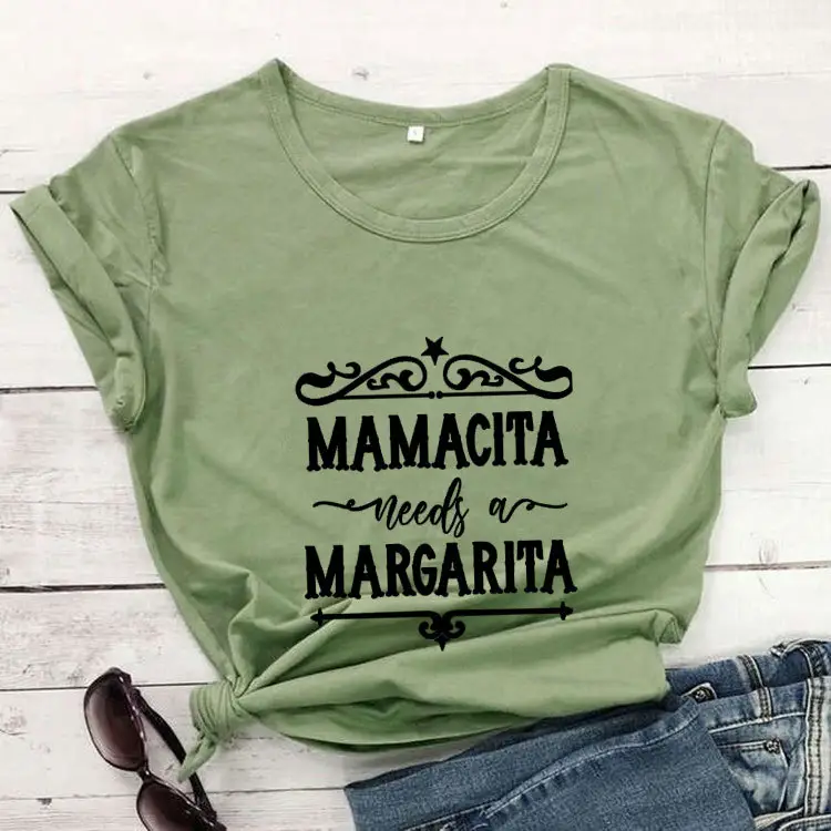 Black T-Shirt Mamacita Needs A Margarita Design