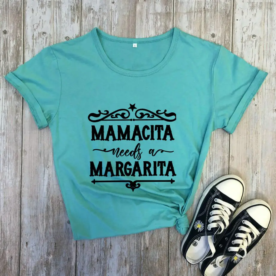 Black T-Shirt Mamacita Needs A Margarita Design