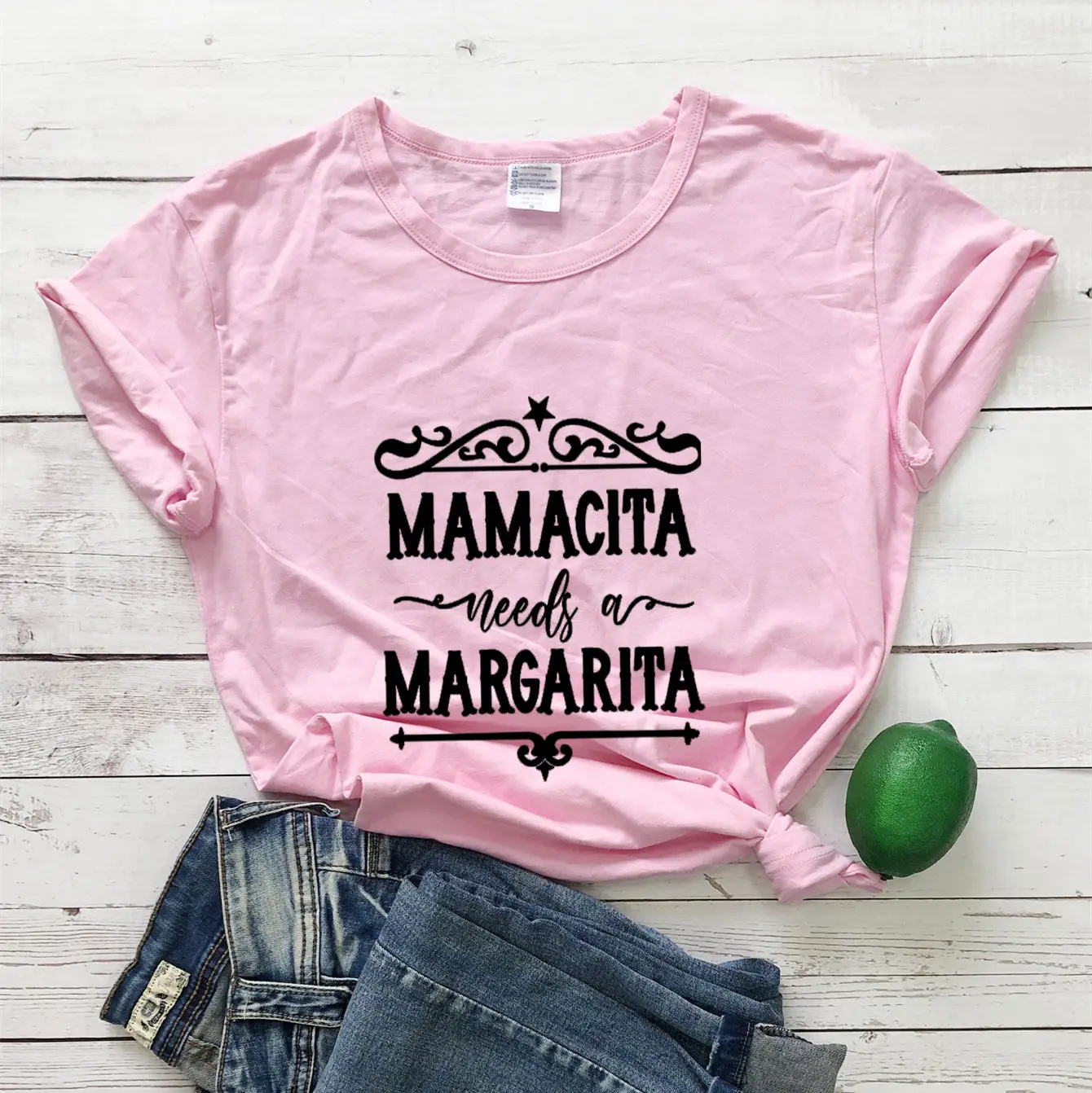 Black T-Shirt Mamacita Needs A Margarita Design