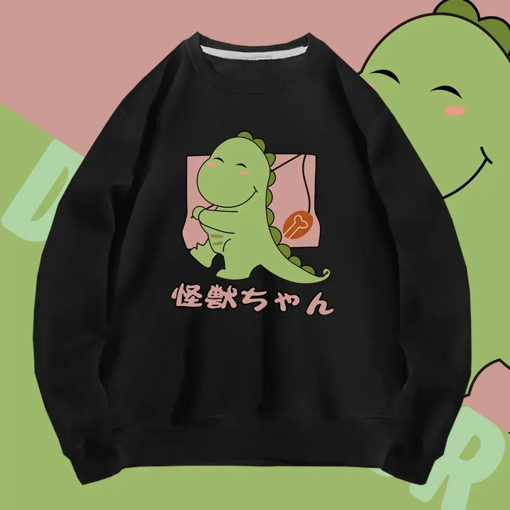 Men Women Grey Dinosaur Hooded Sweatshirt 2020