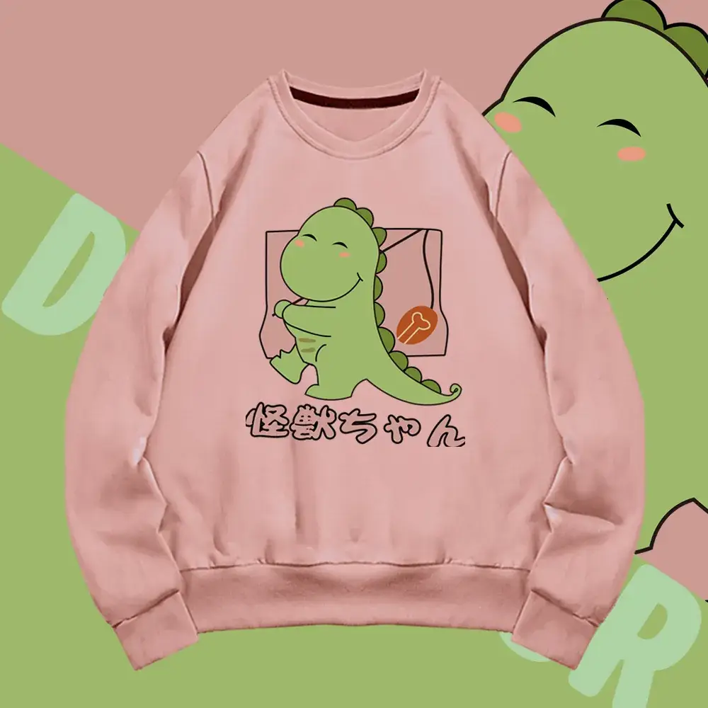 Men Women Grey Dinosaur Hooded Sweatshirt 2020