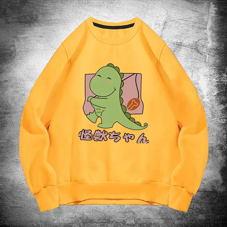 Men Women Grey Dinosaur Hooded Sweatshirt 2020