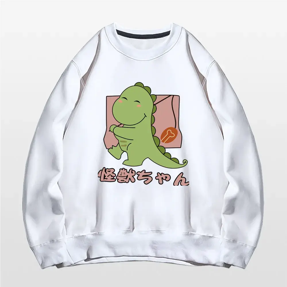 Men Women Grey Dinosaur Hooded Sweatshirt 2020