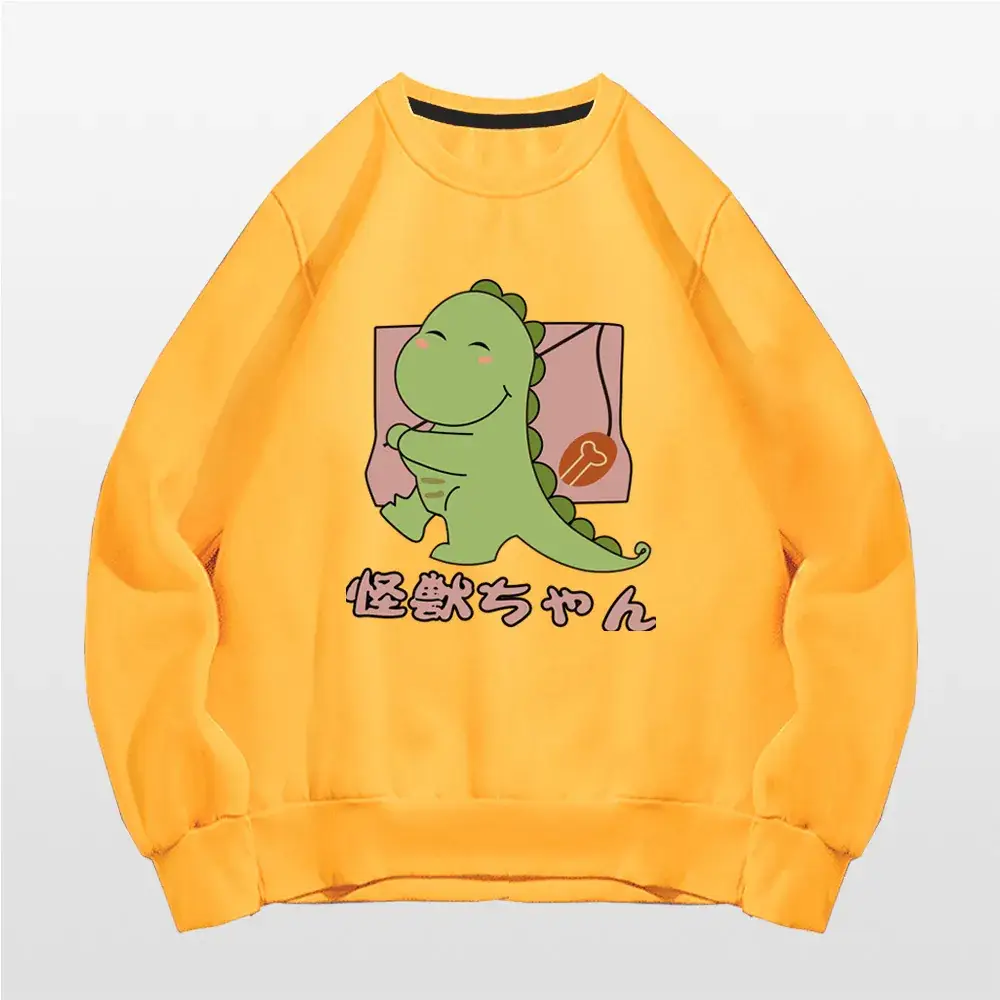 Men Women Grey Dinosaur Hooded Sweatshirt 2020