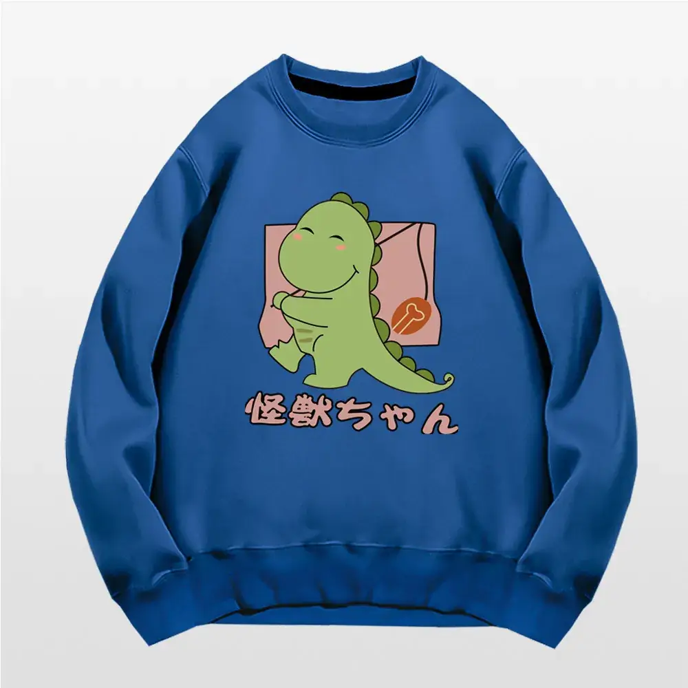 Men Women Grey Dinosaur Hooded Sweatshirt 2020