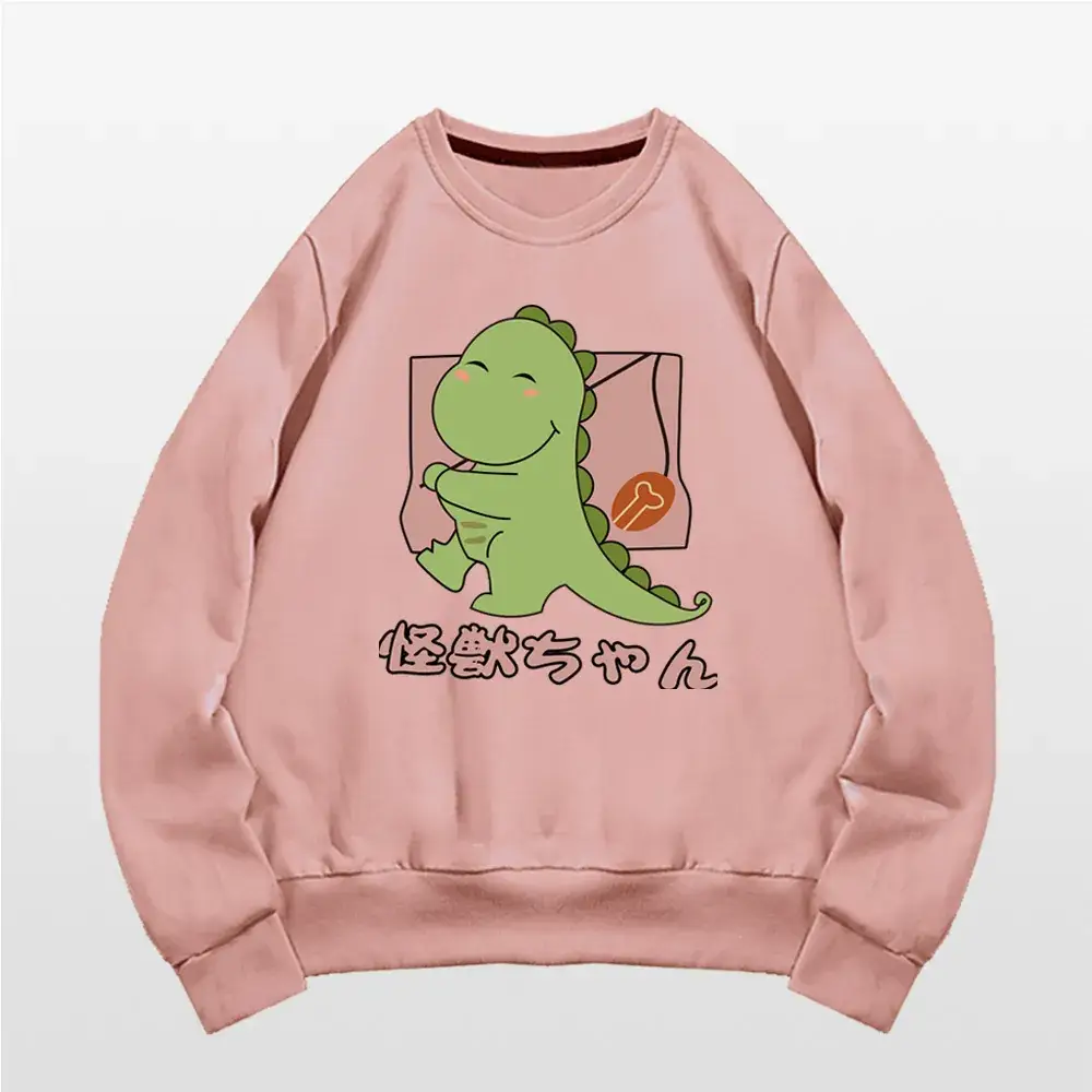 Men Women Grey Dinosaur Hooded Sweatshirt 2020