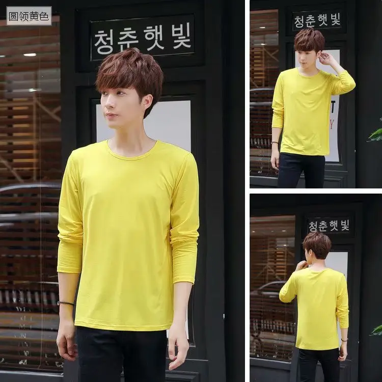 Men's White Slim V-Neck Long Sleeve T-Shirt - Image 18