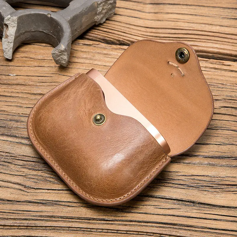 Maroon Leather Wireless Bluetooth Earphone Case - Image 5