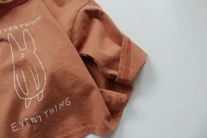 Korean Style Printed Cotton T-Shirt for Boys Girls Brown — feature 8