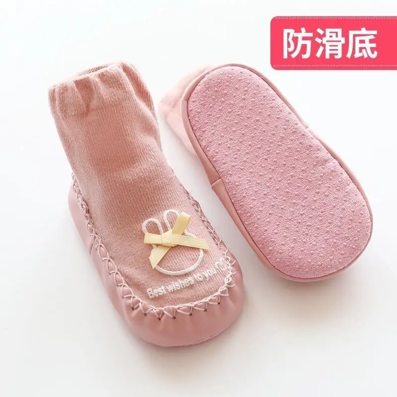 Grey Soft Baby Socks for Toddler Non-Slip Floor