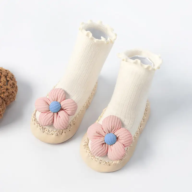 Grey Soft Baby Socks for Toddler Non-Slip Floor